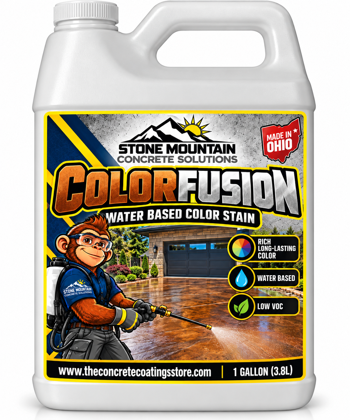 ColorFusion™ Concrete Stain - Water Based Concrete Color Stain - 1 gallon